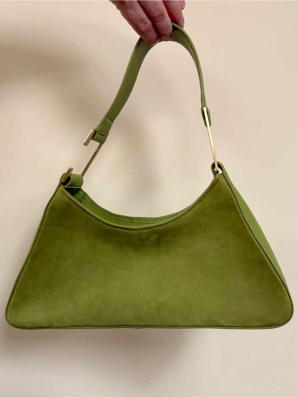 Cult Gaia Aliza Lime Green Suede Leather Shoulder Bag Gold Hardware - Picture 2 of 16